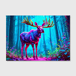 Холст прямоугольный Лось в сереневом свете, цвет: 3D-принт — фото 2