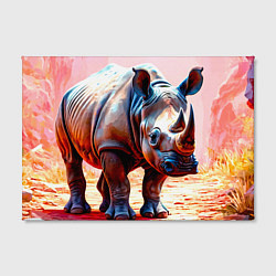 Холст прямоугольный Носорог в розовом, цвет: 3D-принт — фото 2
