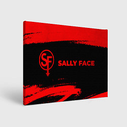 Холст прямоугольный Sally Face - red gradient по-горизонтали, цвет: 3D-принт