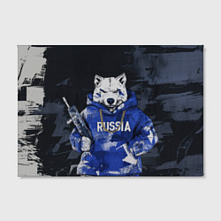 Холст прямоугольный Русский волк с автоматом, цвет: 3D-принт — фото 2