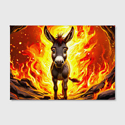 Холст прямоугольный Ослик в огне, цвет: 3D-принт — фото 2