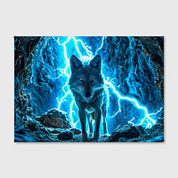Холст прямоугольный Волк в разрядах молнии, цвет: 3D-принт — фото 2