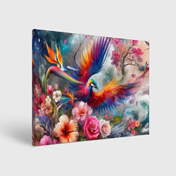 Холст прямоугольный Тропическая птица, цвет: 3D-принт