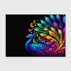 Холст прямоугольный Neon peacock - art, цвет: 3D-принт — фото 2