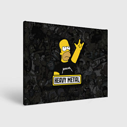 Холст прямоугольный Heavy metal Гомер симпсон, цвет: 3D-принт