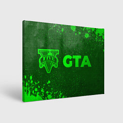 Холст прямоугольный GTA - green gradient по-горизонтали, цвет: 3D-принт