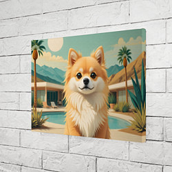 Холст прямоугольный Шпиц и пальмы, цвет: 3D-принт — фото 2