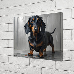 Холст прямоугольный Такса на сером фоне, цвет: 3D-принт — фото 2