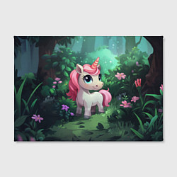 Холст прямоугольный Единорожка с розовой гривой, цвет: 3D-принт — фото 2