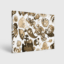 Картина прямоугольная Растения против зомби в бежевых тонах