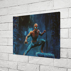 Холст прямоугольный Человек - паук в ночном городе, цвет: 3D-принт — фото 2