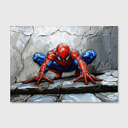 Холст прямоугольный Человек-паук палзет на стене, цвет: 3D-принт — фото 2