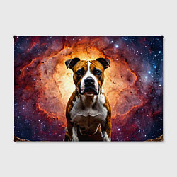Холст прямоугольный Американский стаффордширский терьер в космосе, цвет: 3D-принт — фото 2