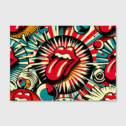 Холст прямоугольный Logo of the Rolling Stones - pop art, цвет: 3D-принт — фото 2