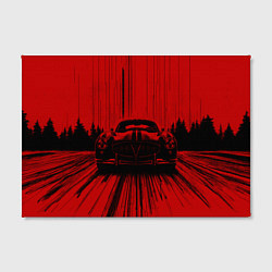 Холст прямоугольный Спорткар на красном фоне, цвет: 3D-принт — фото 2