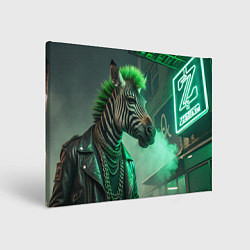 Холст прямоугольный Cyperpunk zebra, цвет: 3D-принт