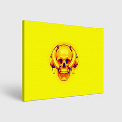 Холст прямоугольный Yellow bananas skull - cyberpunk, цвет: 3D-принт