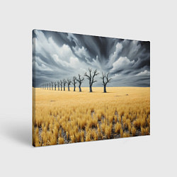 Холст прямоугольный Деревья в поле, цвет: 3D-принт