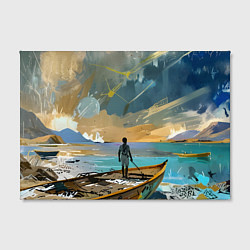 Холст прямоугольный Мальчик и лодка, цвет: 3D-принт — фото 2