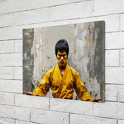 Холст прямоугольный Брюс Ли на сером, цвет: 3D-принт — фото 2