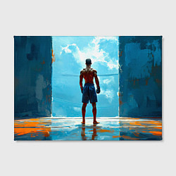 Холст прямоугольный Кикбоксер в синем, цвет: 3D-принт — фото 2