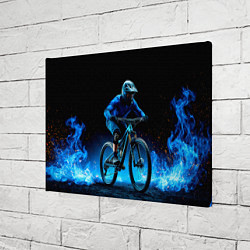 Холст прямоугольный Горный велосипед в синем пламени, цвет: 3D-принт — фото 2