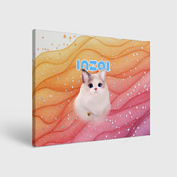 Холст прямоугольный Inzoi кошечка на блестящем фоне, цвет: 3D-принт