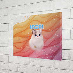Холст прямоугольный Inzoi кошечка на блестящем фоне, цвет: 3D-принт — фото 2