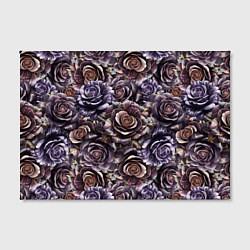 Холст прямоугольный Фиолетовые мраморные розы - паттерн, цвет: 3D-принт — фото 2