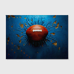 Холст прямоугольный Мяч для американского футбола на синем, цвет: 3D-принт — фото 2