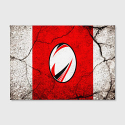 Холст прямоугольный Красно-белый мяч для регби, цвет: 3D-принт — фото 2