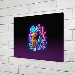 Холст прямоугольный Гитарист Том и вокалист Джерри - неоновое свечение, цвет: 3D-принт — фото 2