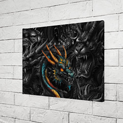 Холст прямоугольный Японский дракон татуировка, цвет: 3D-принт — фото 2