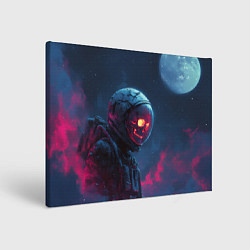 Холст прямоугольный Скелет космонавта под луной, цвет: 3D-принт
