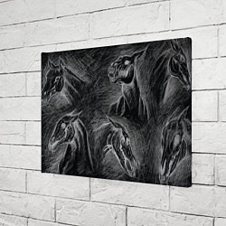 Холст прямоугольный Черепа лошадей - эскиз, цвет: 3D-принт — фото 2