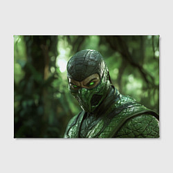 Холст прямоугольный Рептилия в зеленой маске, цвет: 3D-принт — фото 2