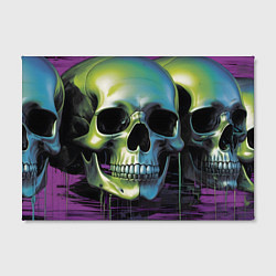 Холст прямоугольный Черепа отливающие неоном, цвет: 3D-принт — фото 2