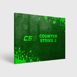 Холст прямоугольный Counter Strike 2 - green gradient по-горизонтали, цвет: 3D-принт