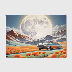 Холст прямоугольный Луна и автомобиль, цвет: 3D-принт — фото 2