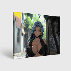 Холст прямоугольный Смуглая девушка с большой грудью, цвет: 3D-принт