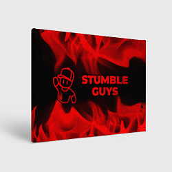 Холст прямоугольный Stumble Guys - red gradient по-горизонтали, цвет: 3D-принт
