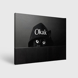 Картина прямоугольная Кот в капюшоне, окак, мем