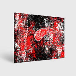 Холст прямоугольный Detroit Red Wings NHL black, цвет: 3D-принт