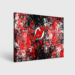 Холст прямоугольный New Jersey Devils NHL black, цвет: 3D-принт