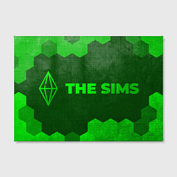 Холст прямоугольный The Sims - green gradient по-горизонтали, цвет: 3D-принт — фото 2