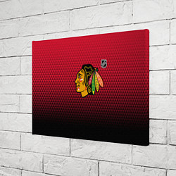 Холст прямоугольный Чикаго Блэкхокс - геометрический градиент, цвет: 3D-принт — фото 2