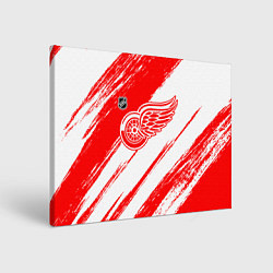 Холст прямоугольный Детройт Ред Уингз - брызги красок, цвет: 3D-принт