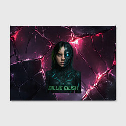 Холст прямоугольный Билли Айлиш в стиле киберпанк, цвет: 3D-принт — фото 2