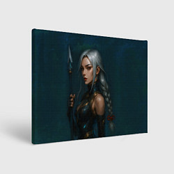 Холст прямоугольный Девушка с копьем китайский стиль, цвет: 3D-принт