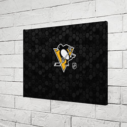 Холст прямоугольный Питтсбург Пингвинз - черные соты, цвет: 3D-принт — фото 2